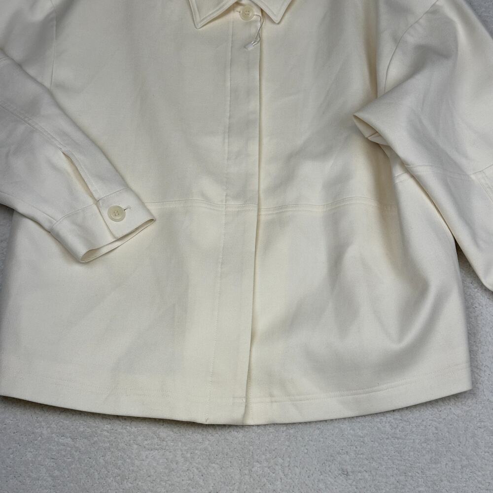 DISSH Structured‎ Shirt Jacket Cream Button Front Overshirt Women's US 8 - Picture 3 of 10